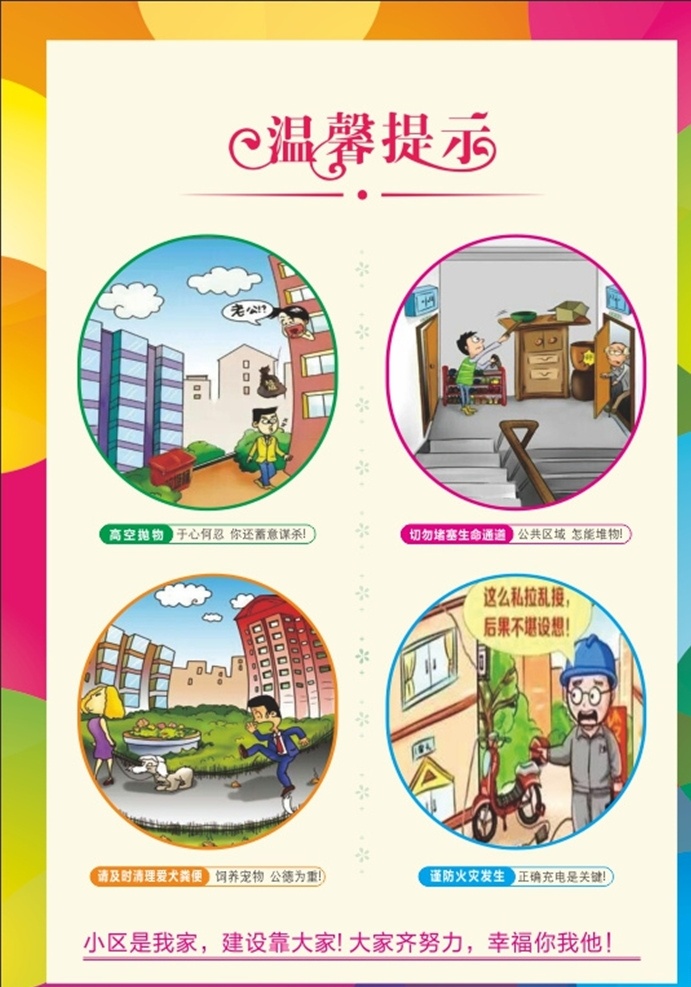 物業(yè)溫馨提示 高空拋物 拒絕高空拋物 溫馨提示 物業(yè) 海報(bào)
