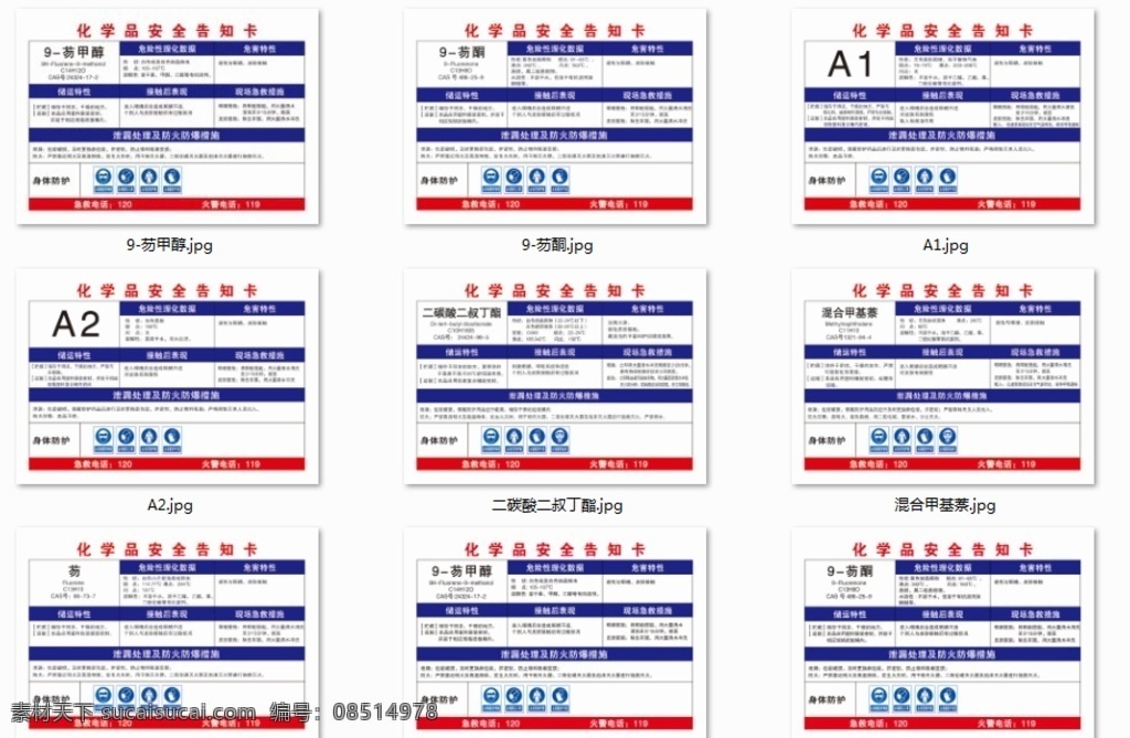 化學品 安全 告知 卡 芴甲醇 芴 芴酮 二碳酸二 叔丁酯 混合甲基萘 a1 a2