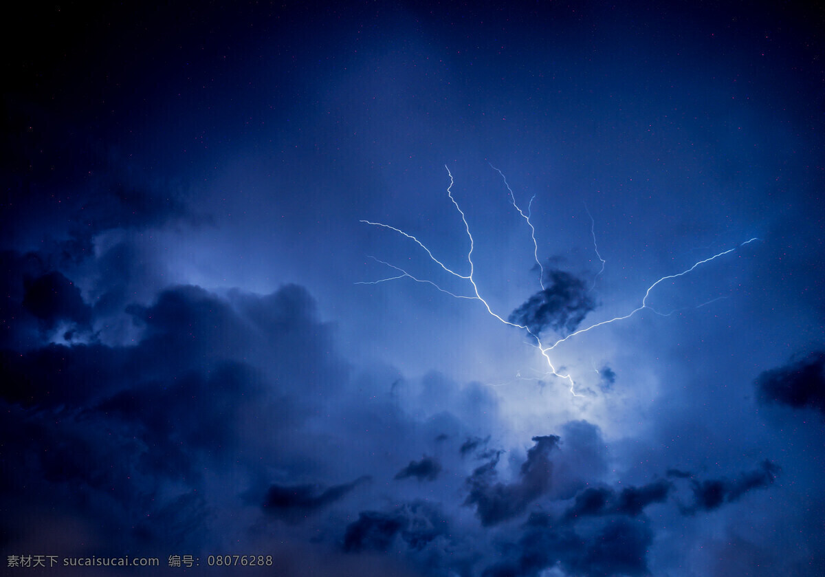 閃電 夜晚 天空 雷電 烏云 自然景觀 自然風景