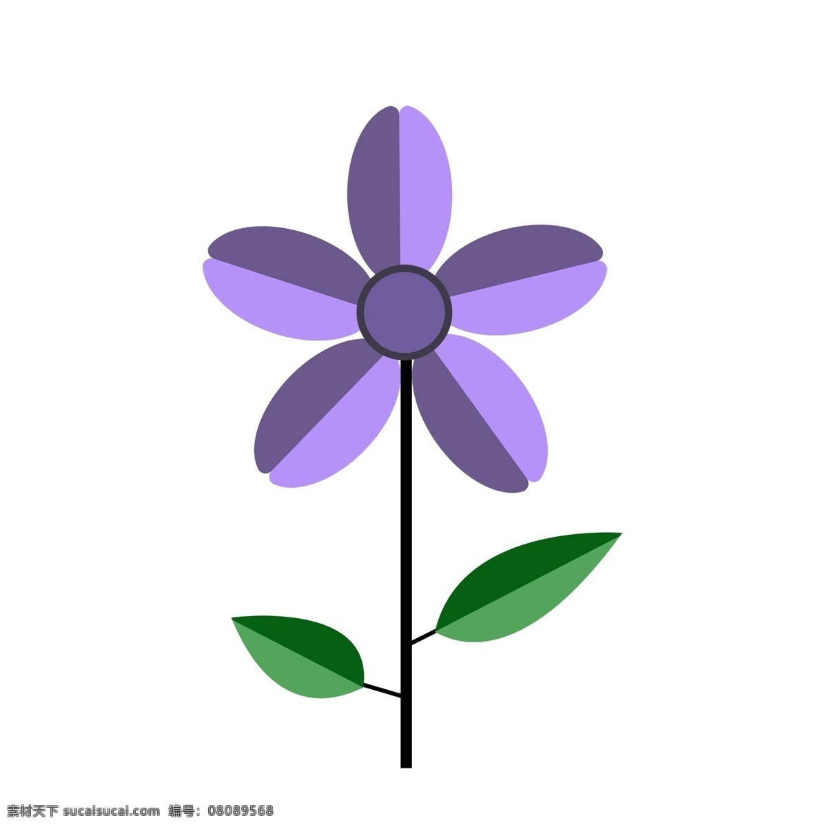 卡通紫色小花 植物 紫色 小花