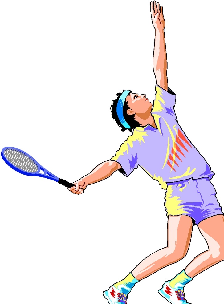 打网球 网球 网球拍 运动员 卡通人物 男孩 比赛 打羽毛球 分层