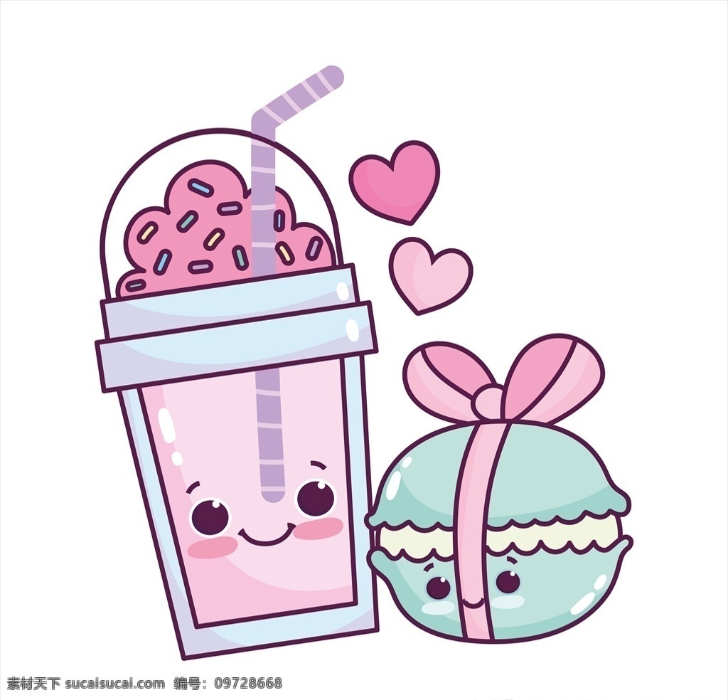 卡 伊 甜品 卡哇伊甜品 卡哇伊 手绘 卡通 饮料 饮食 美食 小吃 零食 糕点 冰淇淋 卡通设计
