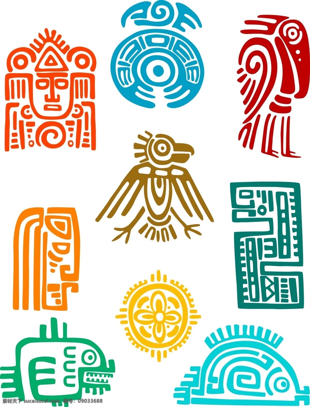 古典玛雅图标 古典 玛雅图标 古老玛雅文化 浮雕 阿兹特克 古文明陶像 墨西哥 古老文化 卡通浮雕 大丽菊