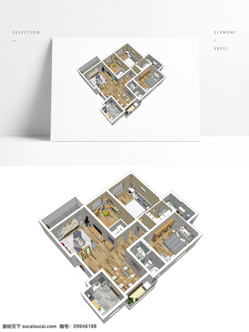 日式 风格 住宅 su 透视 模型 室内空间设计 住宅室内设计 样板房 3d模型 su模型 草图大师模型 家具模型