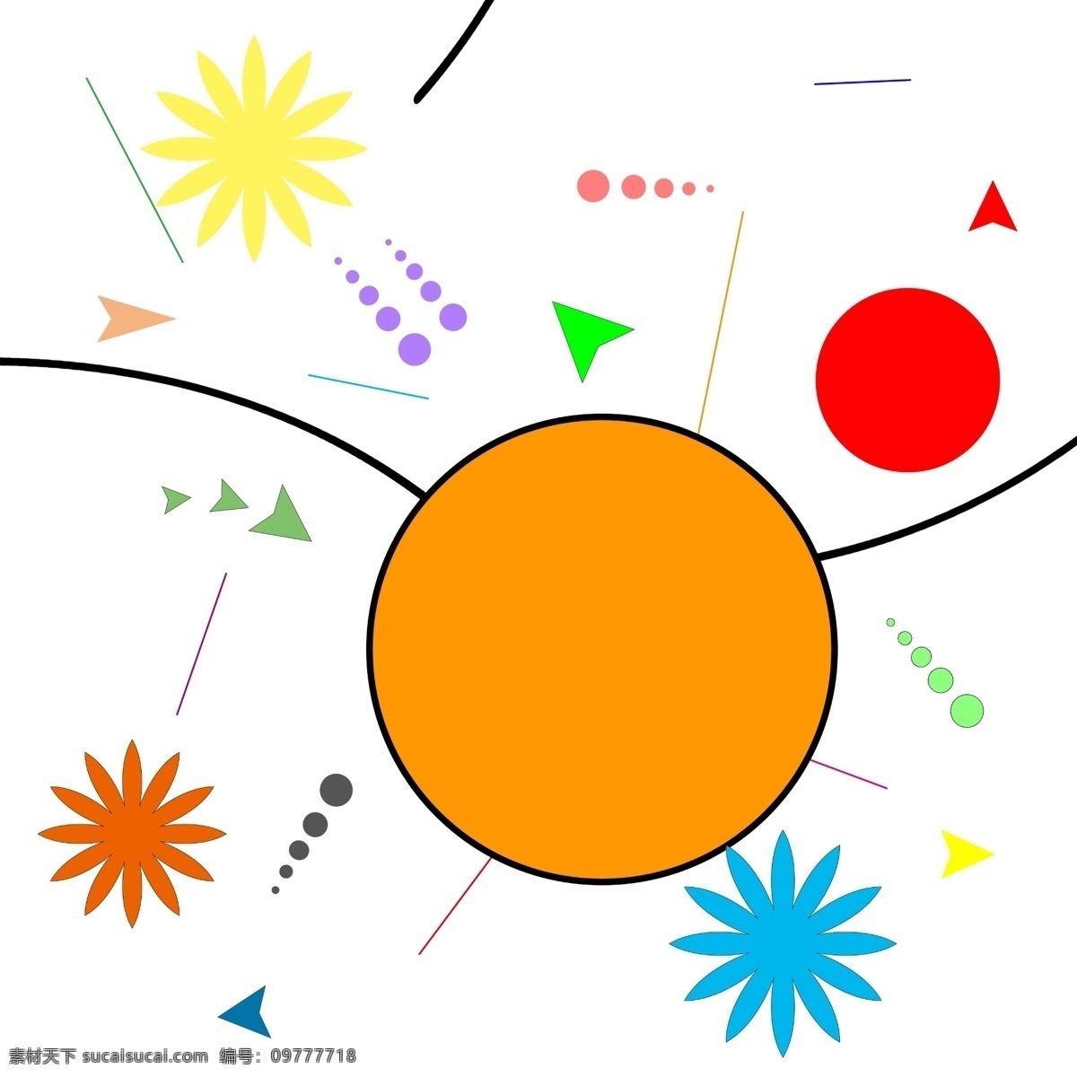 波普 小花 底紋 插畫(huà) 波普底紋 小花底紋 漂亮的底紋 圓形底紋 可愛(ài)的底紋 創(chuàng)意底紋 立體底紋