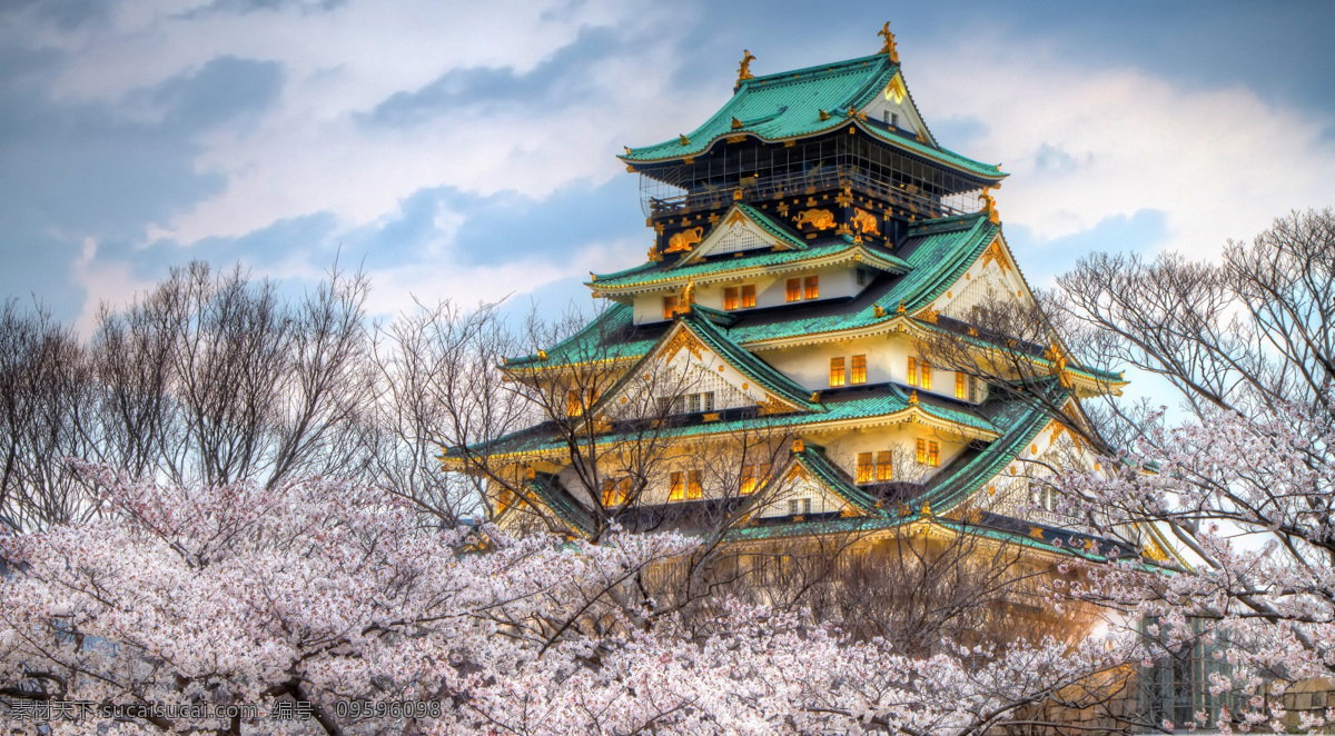 日本建筑写真 日本建筑 建筑 樱花 写真 日本特色 自然景观 建筑景观