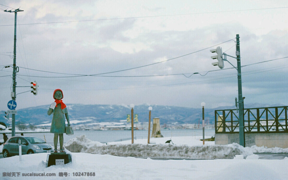 日本 北海道 唯美 雪景 大海 海边 山水 大雪 风景 自然景观 田园风光