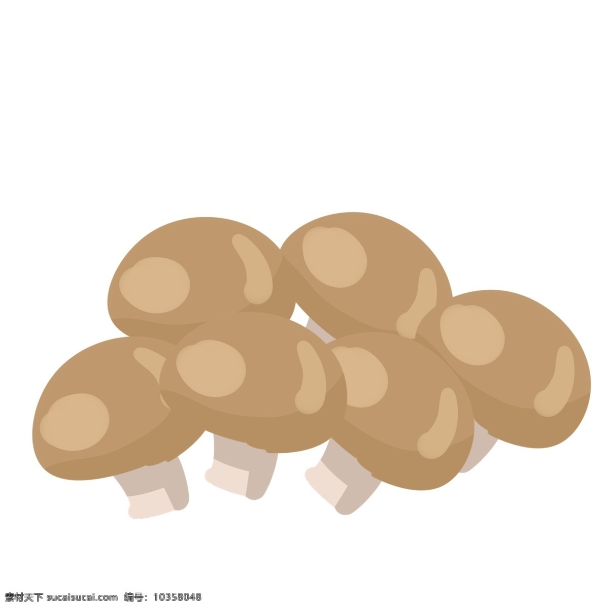 棕色卡通蘑菇 蘑菇 食材 蔬菜
