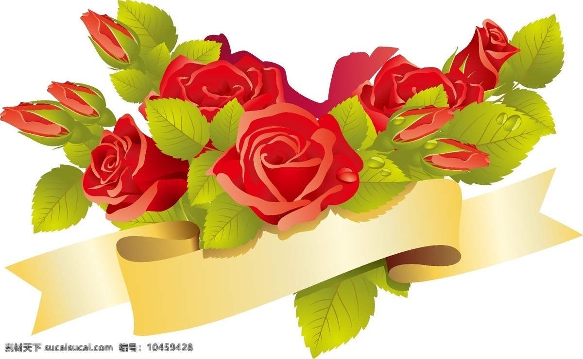 精美 浪漫 红色 玫瑰花 矢量图 透明元素 ai元素 免抠元素