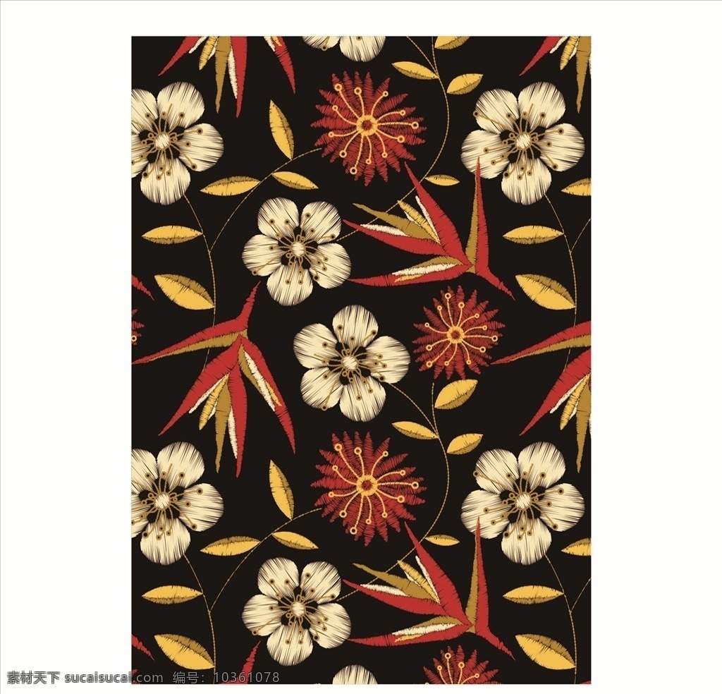 植物 花朵 花卉 刺繡 四方 連續(xù) 底紋 服裝設(shè)計(jì) 男裝設(shè)計(jì) 女裝設(shè)計(jì) 箱包印花 男裝印花 女裝印花 童裝印花 潮流服裝印花 潮牌設(shè)計(jì) 面料印花 布料印花 貼紙圖案 植物花朵花卉 手繪花朵花卉 線描花朵花卉 花瓣 植物花卉綠葉 花朵綠葉 樹葉底紋 四方連續(xù)底紋 四方連續(xù)花紋 藤蔓 植物花卉 鶴望蘭 繡花圖案 刺繡圖案 花朵花卉刺繡 效果 矢量圖