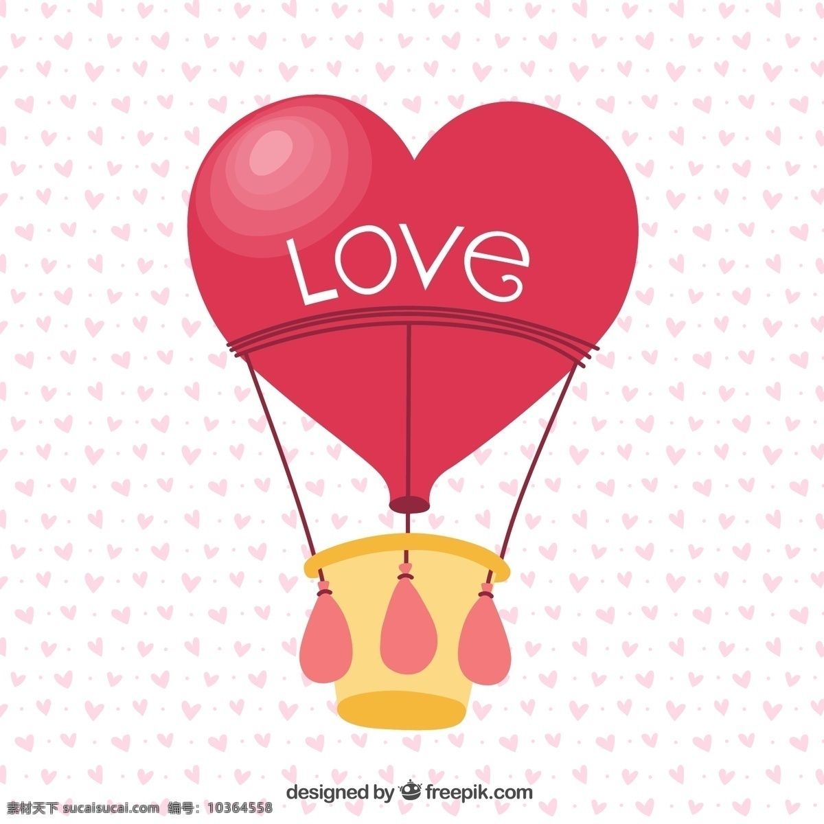 紅色 愛心 熱氣球 交通工具 心 紅心 love 情人節(jié) 桃心背景 插畫 ai格式 白色