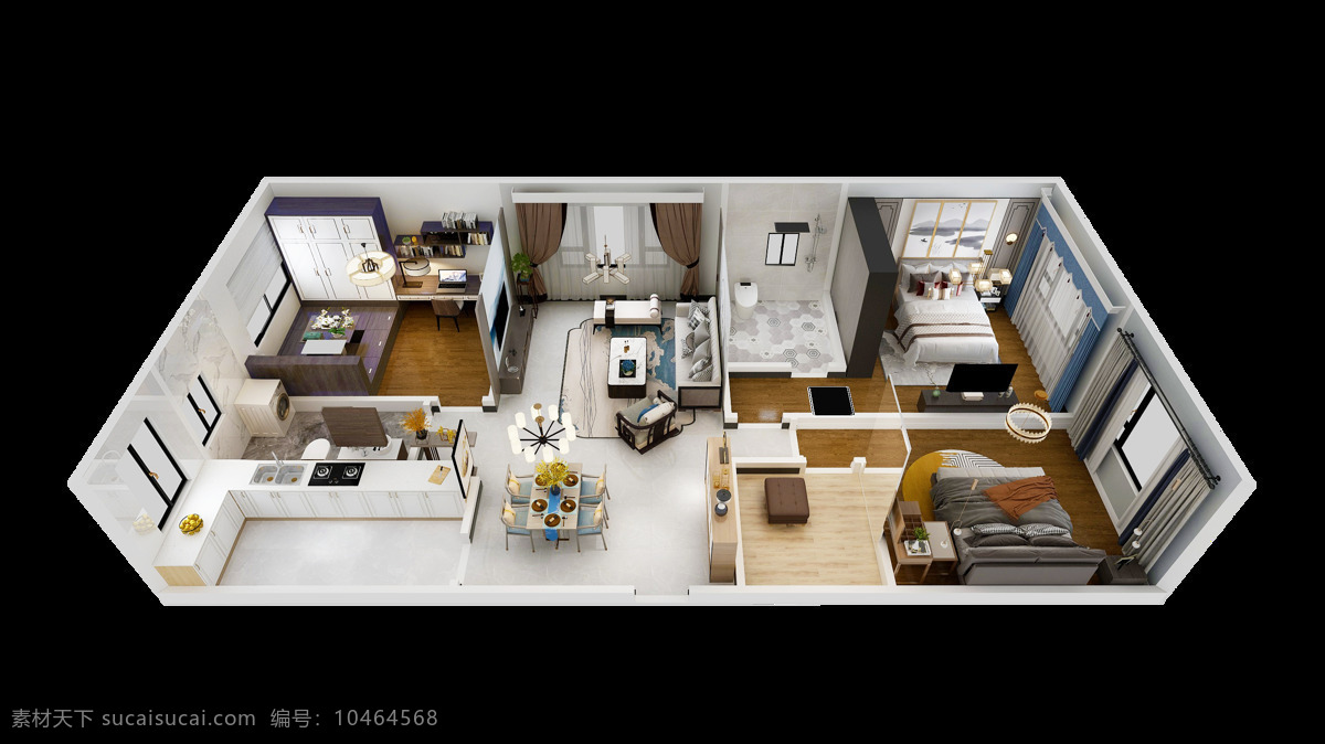 家装 户型 俯视图 户型图 室内装修图 3d设计 室内模型 室内广告设计