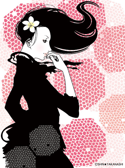 位圖 插畫 人物 少女 免費(fèi)素材 面料圖庫 服裝圖案 黑色