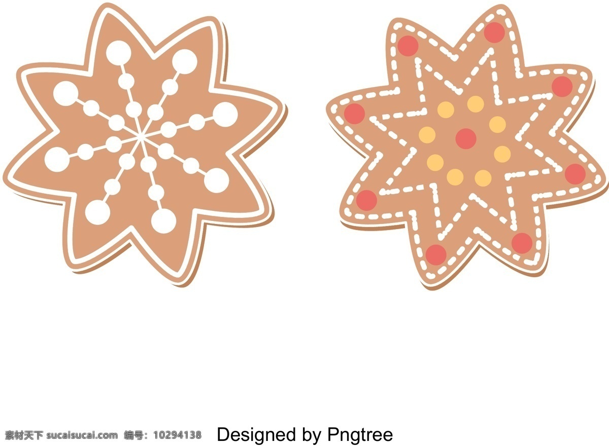 向量 圣诞 姜饼 平 明星 插图 雪 甜 模式 礼物 圣诞节