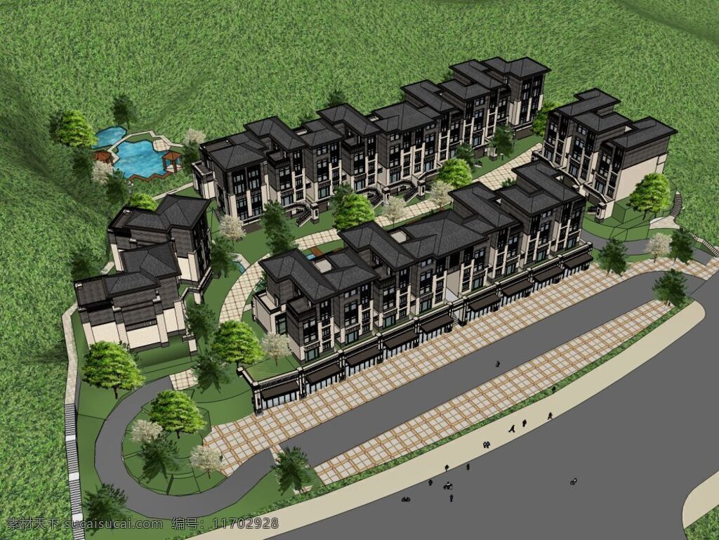 會(huì)所建筑 外觀 建筑 房子 會(huì)所 skp 灰色