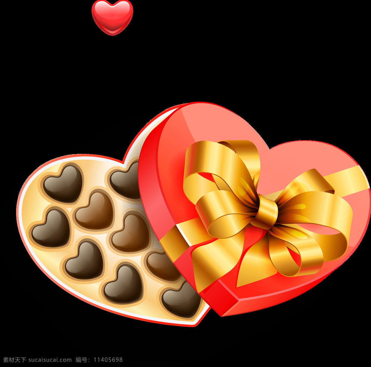 情人节 爱心 心形 巧克力 心形礼盒