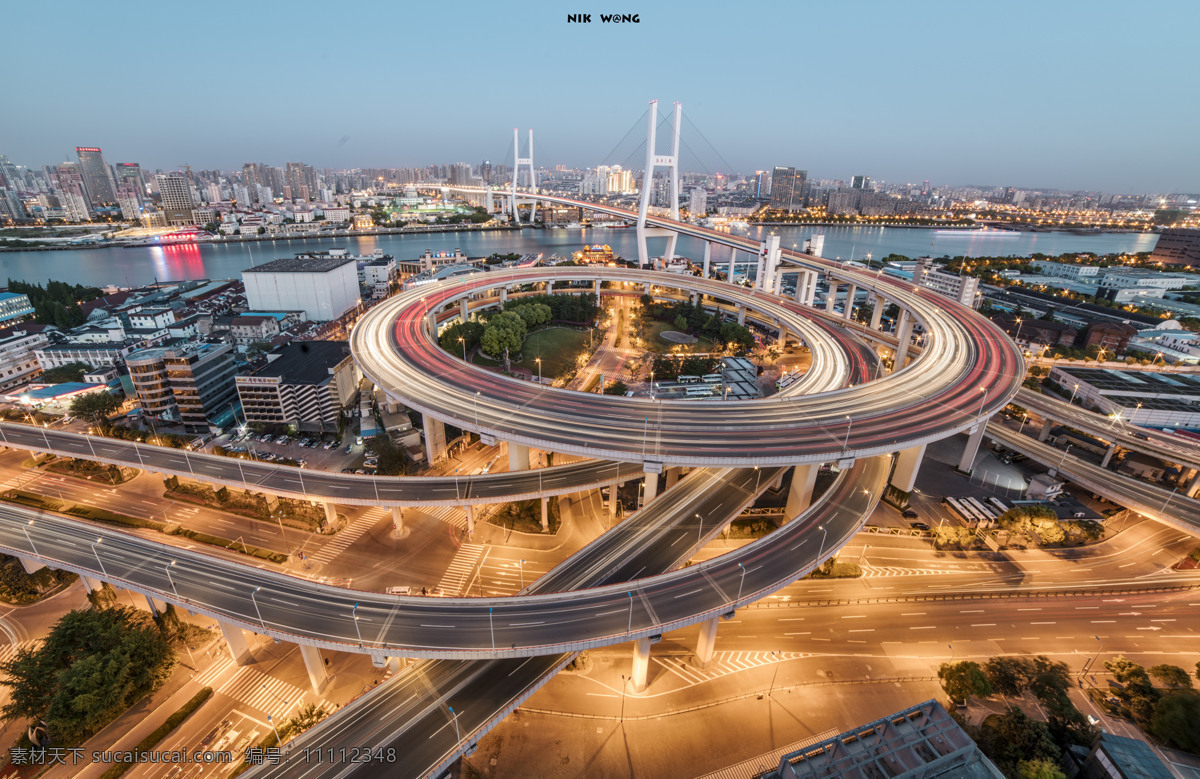 上海 城市 交通图片 交通 立交桥 黄浦江 大桥 夜景 建筑园林 建筑摄影
