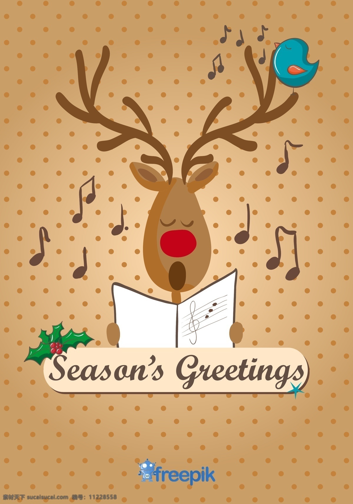 驯鹿 唱 圣诞 颂歌 卡 圣诞节 音乐 派对 卡片 鸟 雪 动物 卡通 蓝色 圣诞老人 克劳斯 艺术 人物 可爱 圣诞卡 棕色