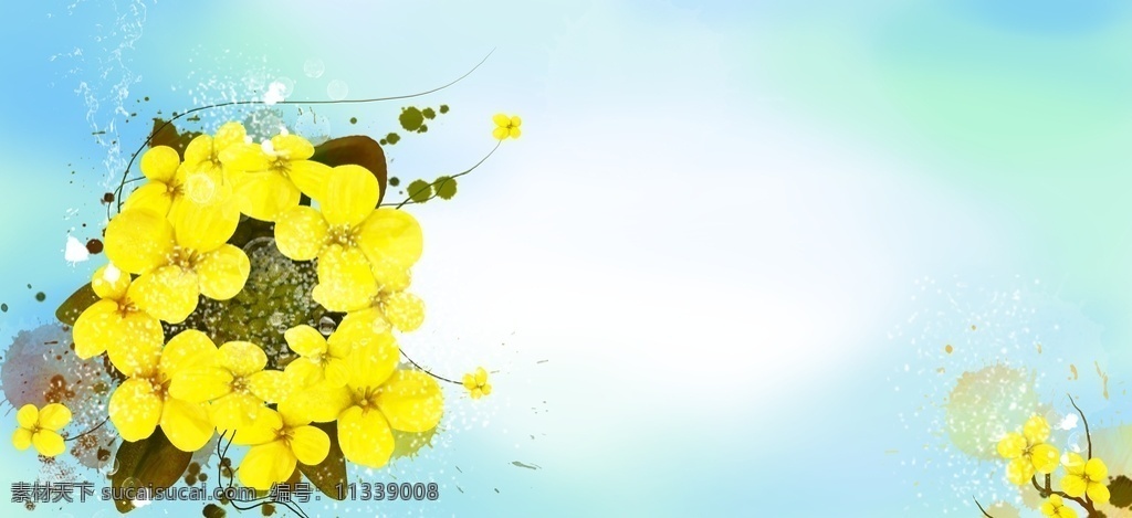 春天气息花朵 春季 春天 黄色 花朵 气息 海报