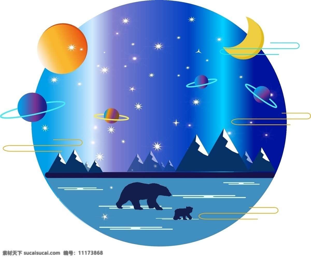 日月星辰 北极 夜空 星星 宇宙 商用 原创 星辰 北极光 星空 夜景 北极夜空 北极夜景 星辰元素 北极星空 极光夜景