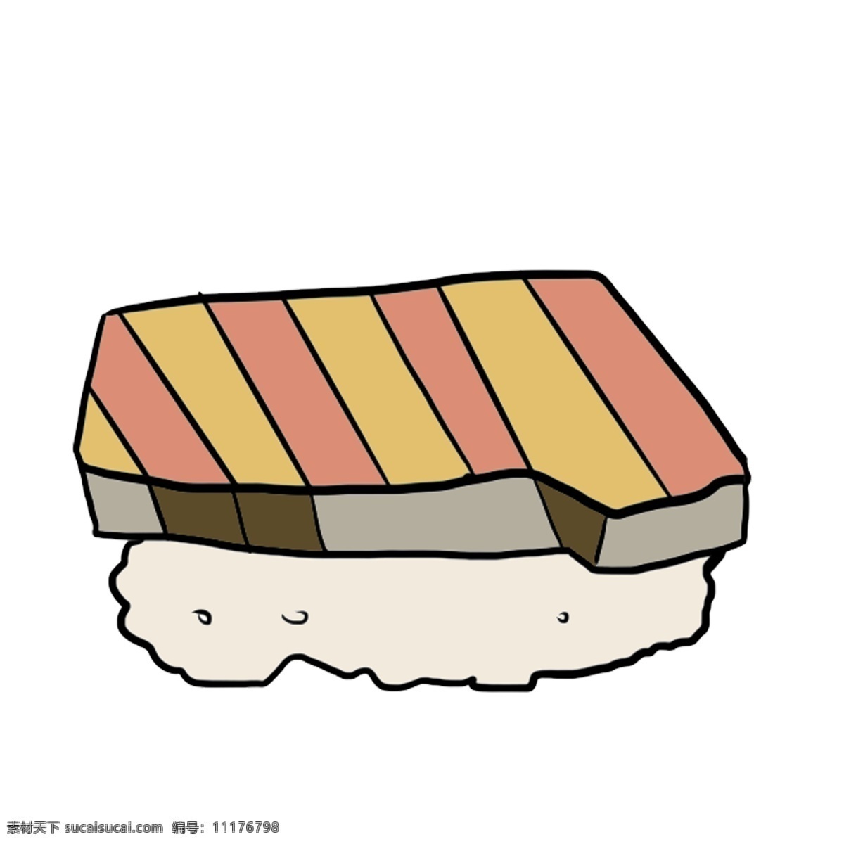 日本 特色 美食 插画 日本文化 小吃食物 肉 一块肉 食物插图 日本小吃 特色美食 寿司