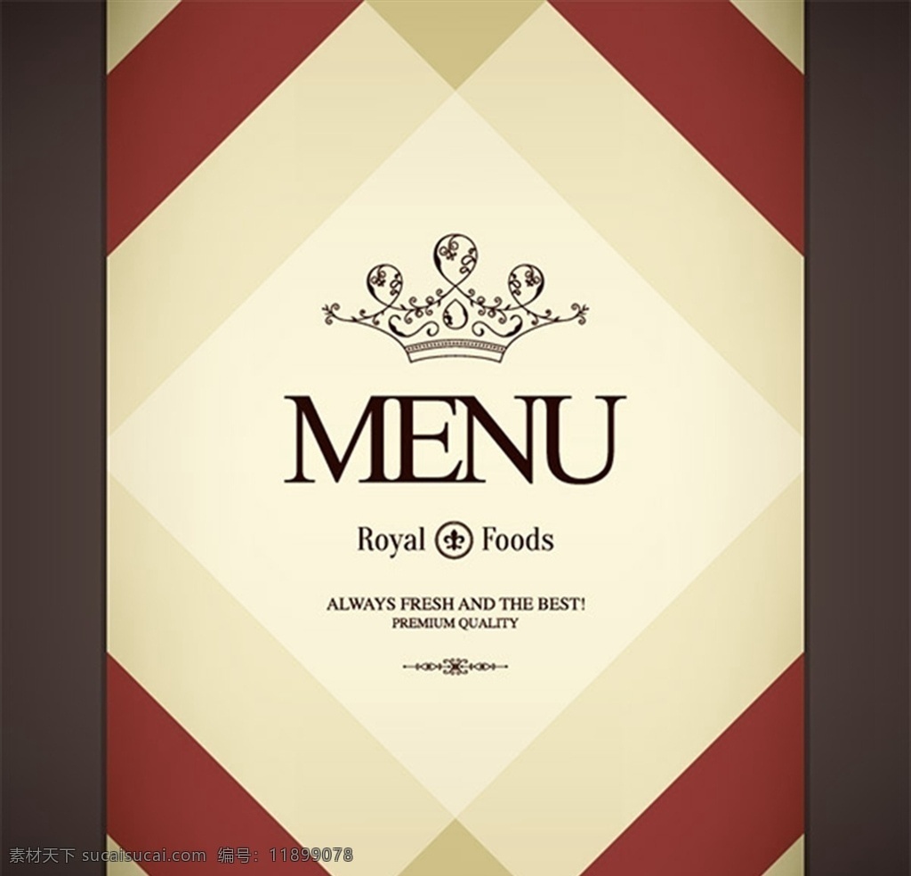 国外 餐厅 菜单 封面 格式 简约 皇冠 花边 矢量 高清图片