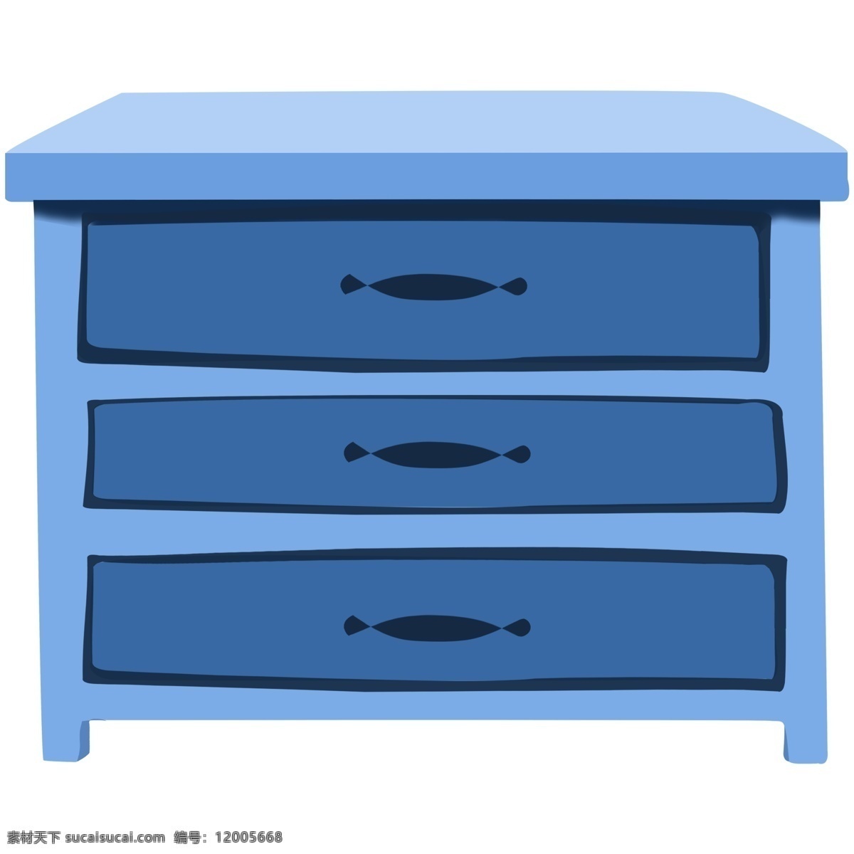 卡通 绘画 蓝色 柜子 蓝色柜子 装饰 家具 分层