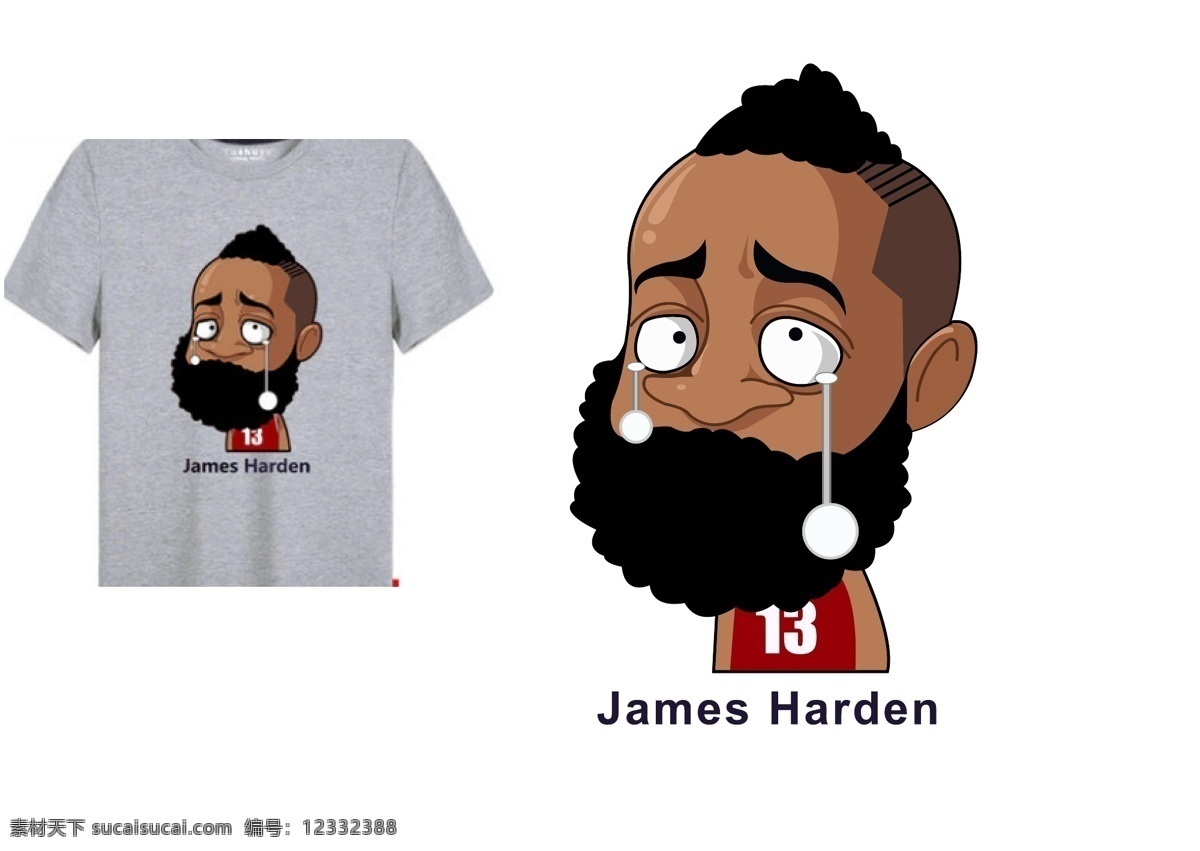 篮球t恤印花 哭泣的哈登 篮球图案 篮球印花 篮球哈登 哈登 nba 篮球服图案 动漫动画 动漫人物