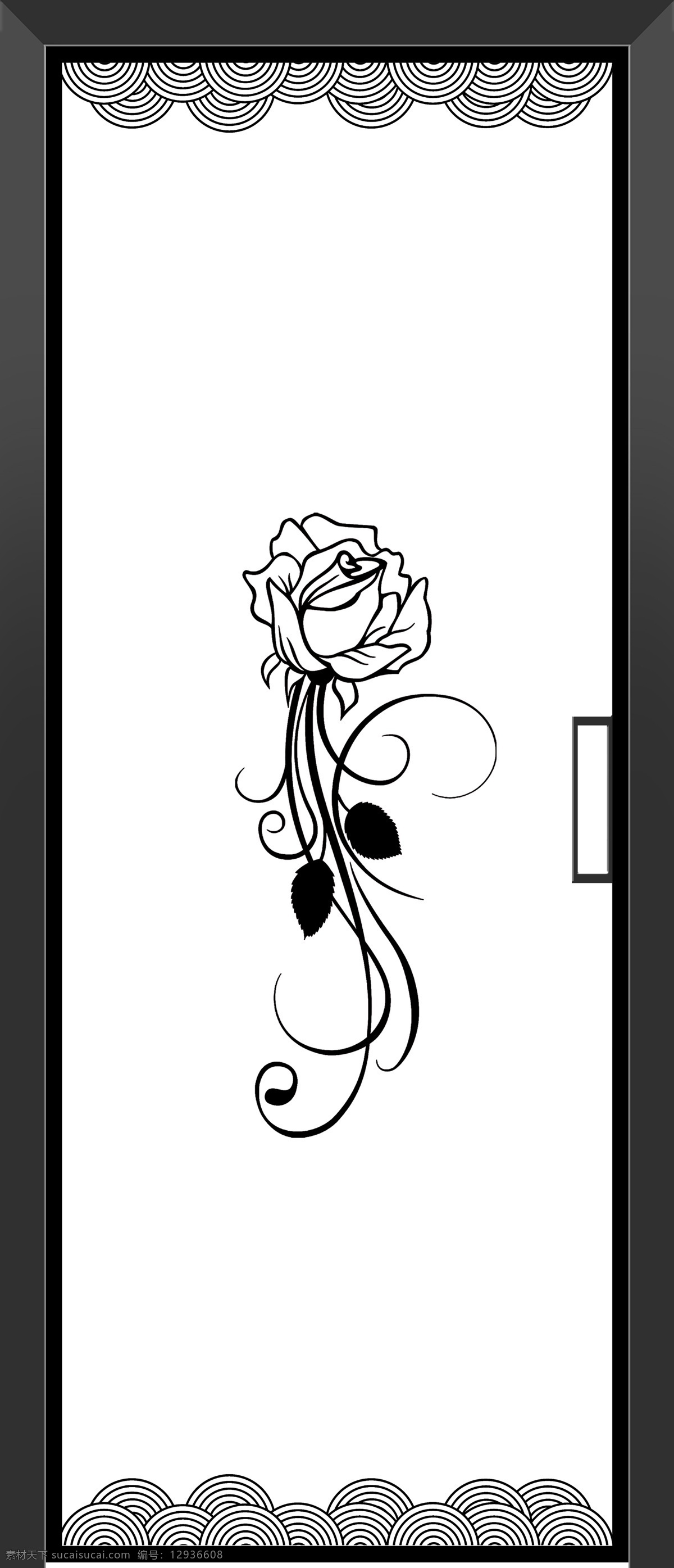 抽象 玫瑰 高清 图 欧式 移门 黑白 欧式花纹 简约 北欧风格 一朵玫瑰 3d设计 3d作品