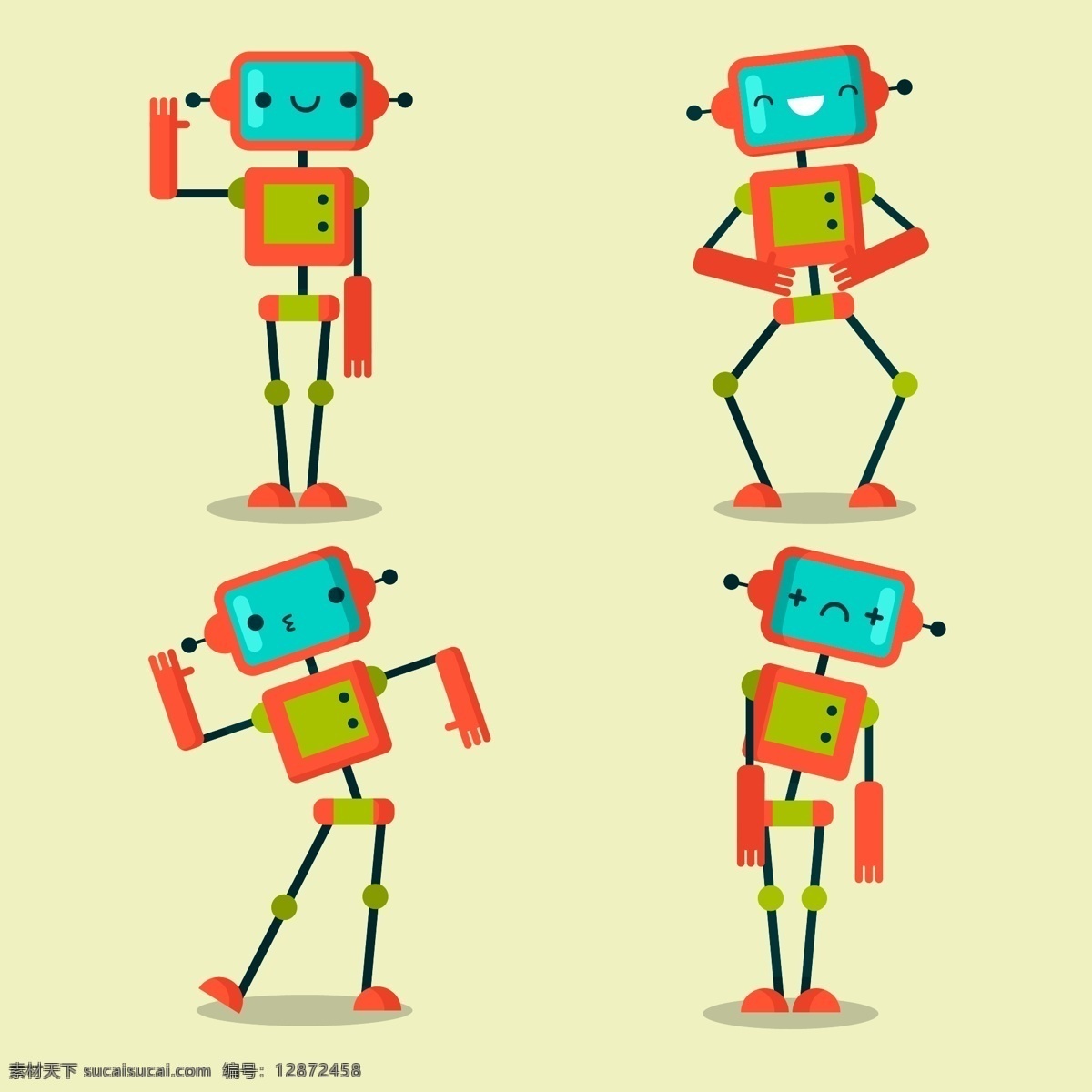 扁平 人物造型 机器人 互联网 机器 卡通 科技 可爱 人物 未来 造型
