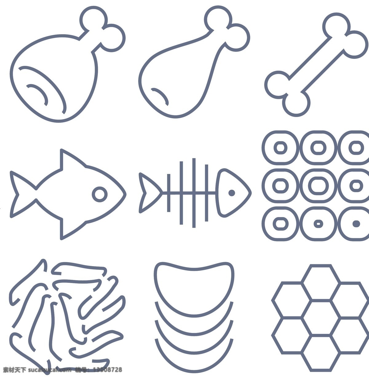 雞腿 線條 小 圖標(biāo) 魚(yú) 魚(yú)刺 魚(yú)骨頭 矢量 下載素材 源文件 免費(fèi) 圖標(biāo)元素 小圖標(biāo)