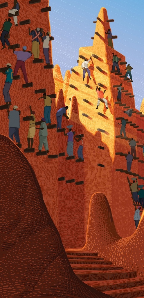 沙漠 城墙 人物 游戏场景 背景 素材图片 游戏 场景 插画 类