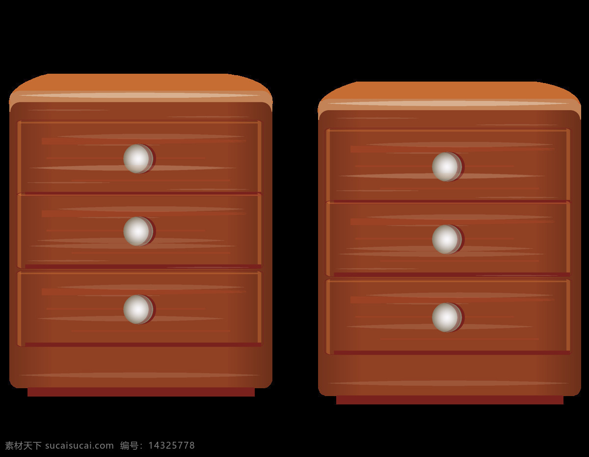 卡通 木质 柜子 元素 png元素 床头柜 免抠元素 木柜 透明素材