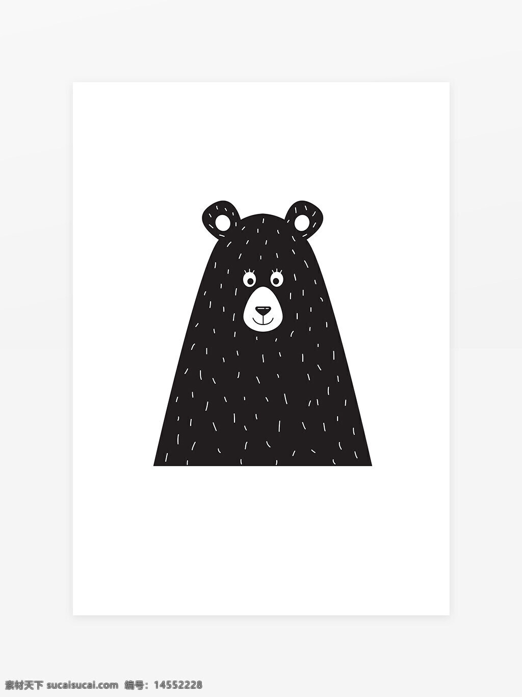 可爱小熊 黑色小熊 手绘小熊 可爱黑色手绘小熊 小熊