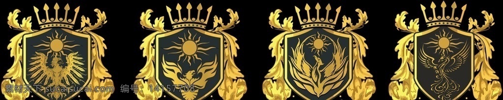 金色 凤凰 皇冠 logo 皇室 标志图标 企业 标志