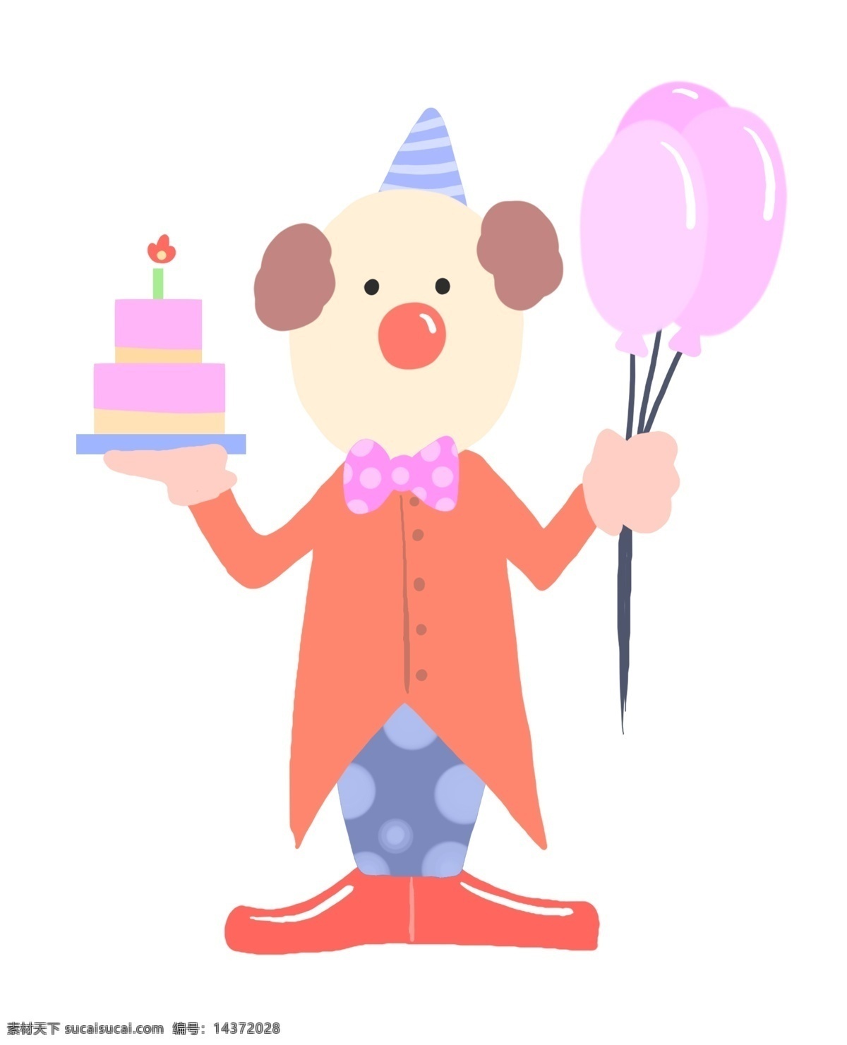 可爱小丑气球 生日蛋糕 气球 派对