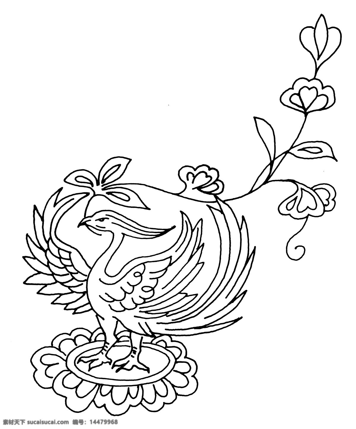 花 鳳凰 圖騰 花紋圖案 花和鳳凰圖騰 傳統(tǒng)吉祥圖騰 傳統(tǒng) 圖案 文化藝術