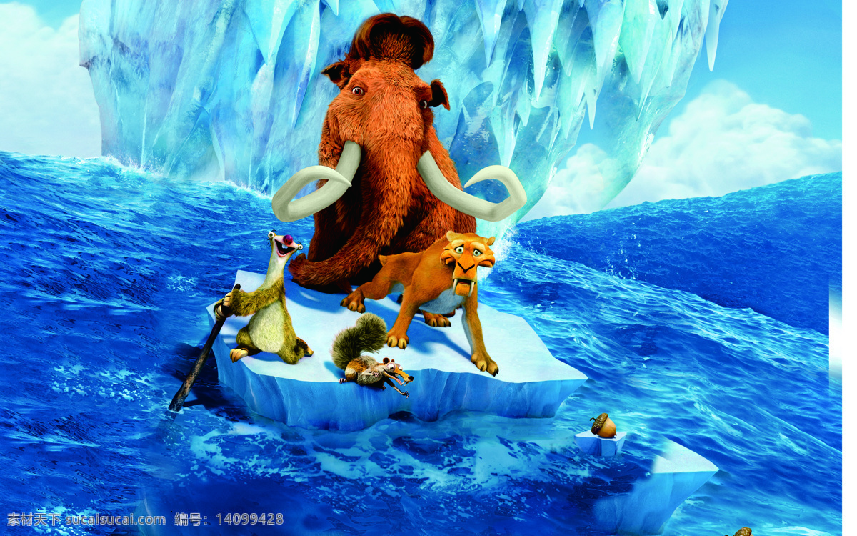 冰河世纪 动画片 冰河 冰山 猛犸 剑齿虎 动漫动画