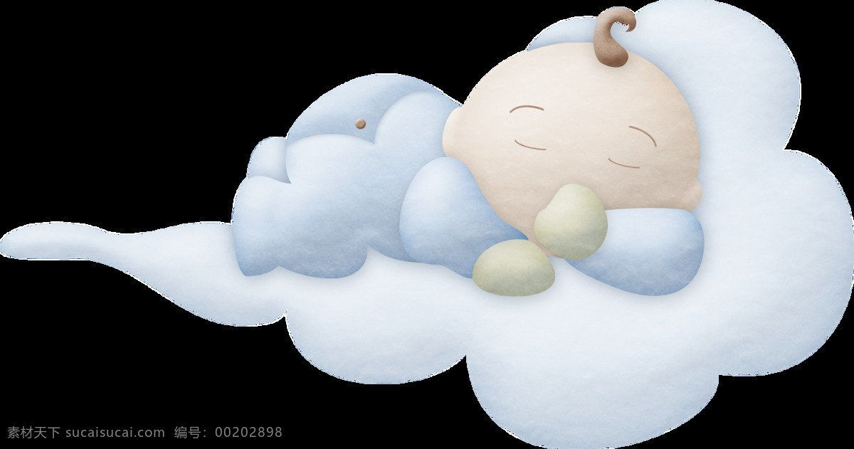 睡 云朵 上 小 婴儿 透明 白云 卡通 可爱 免扣素材 天使 透明素材 装饰图片