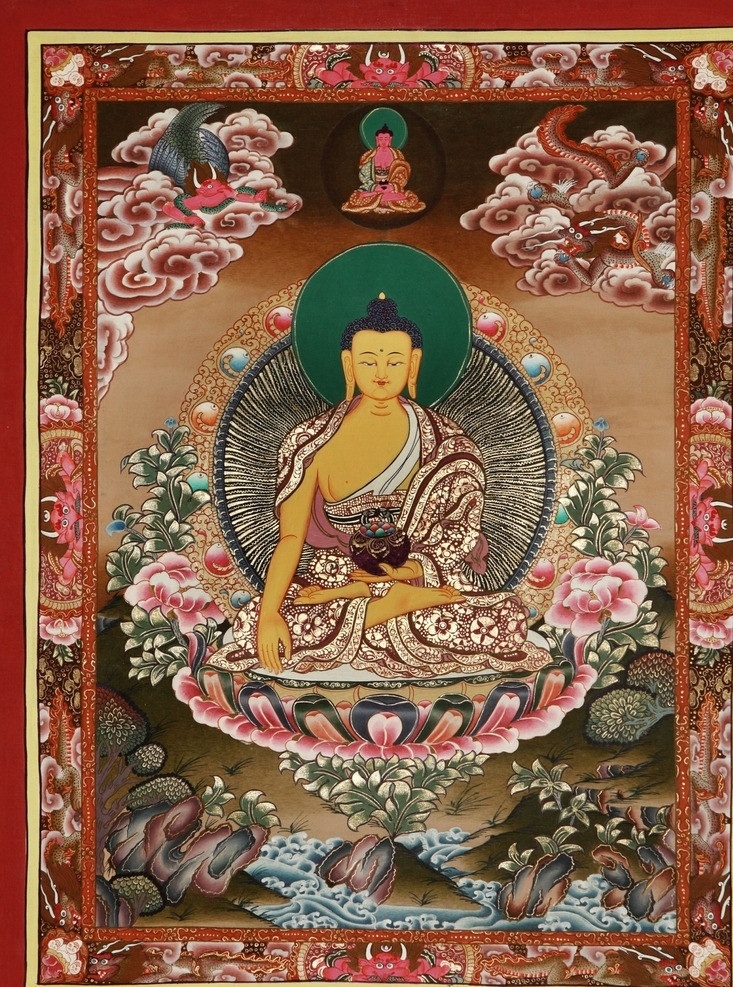 释迦牟尼佛 藏传佛教 佛陀 佛教 唐卡 西藏 宗教信仰 文化艺术