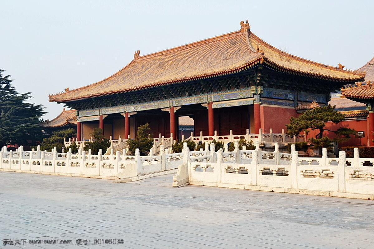 太庙 古建筑 广场 石栏 石阶 树木 园林建筑 建筑园林