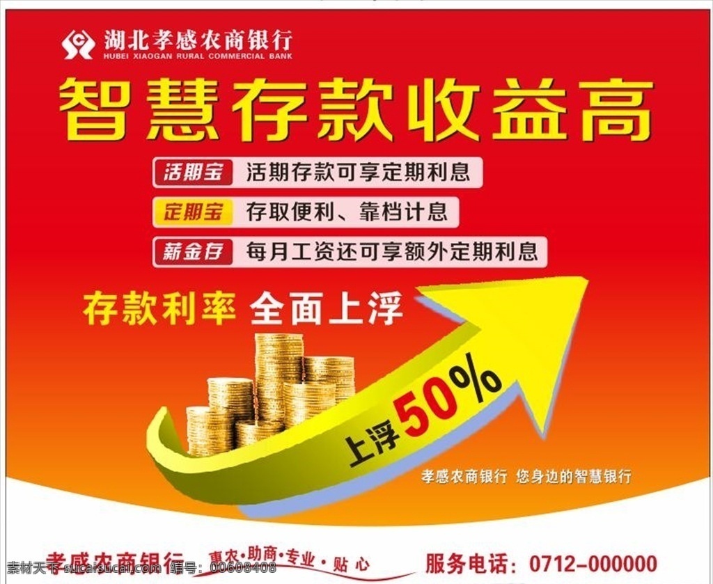 湖北 孝感 农商 银行 湖北孝感 农商银行 活期宝 定期宝 薪金存 智慧存款 收益高 智能存款 全面上浮