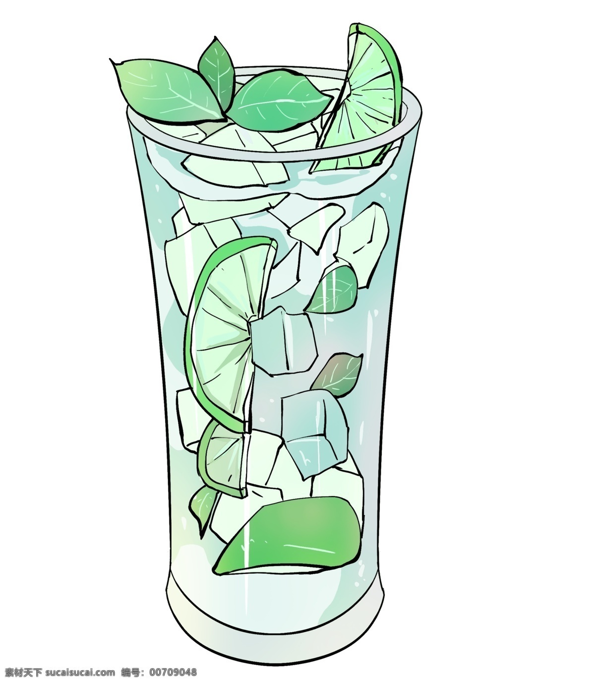玻璃杯 果汁 图案 冰块 柠檬汁 饮品