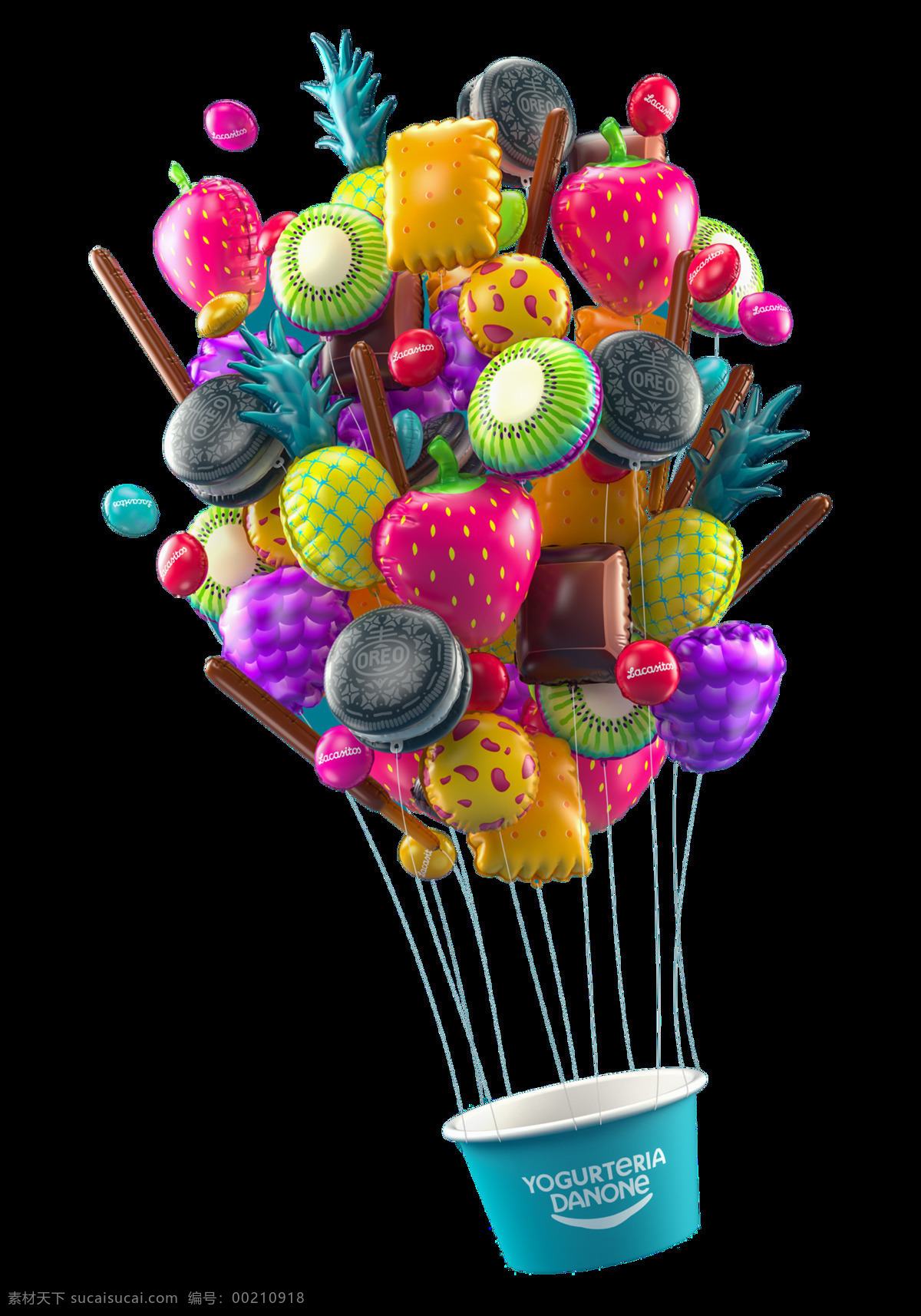 各种 彩色 气球 建筑 图案 装饰 爱心 草莓 草莓建筑 建筑场景 气球建筑 热气球建筑 设计素材