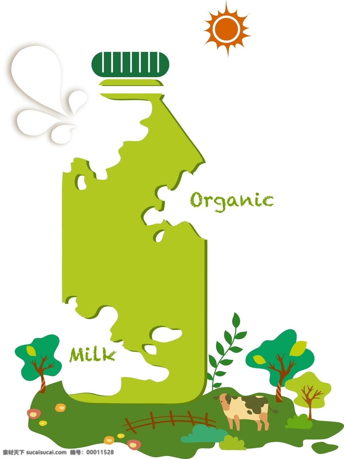 生态牛奶 牛奶 新鲜牛奶 绿色牛奶 能源环保 矢量素材 其他矢量 矢量