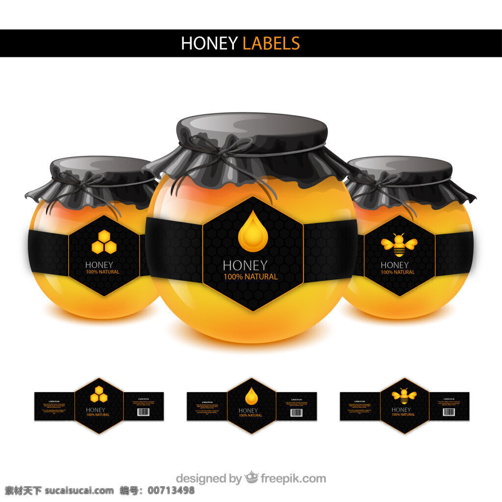 黑色 蜂蜜 标签 矢量 背景 背景黑色 黑色背景 矢量素材 背景素材 蜂蜜背景 蜂蜜素材