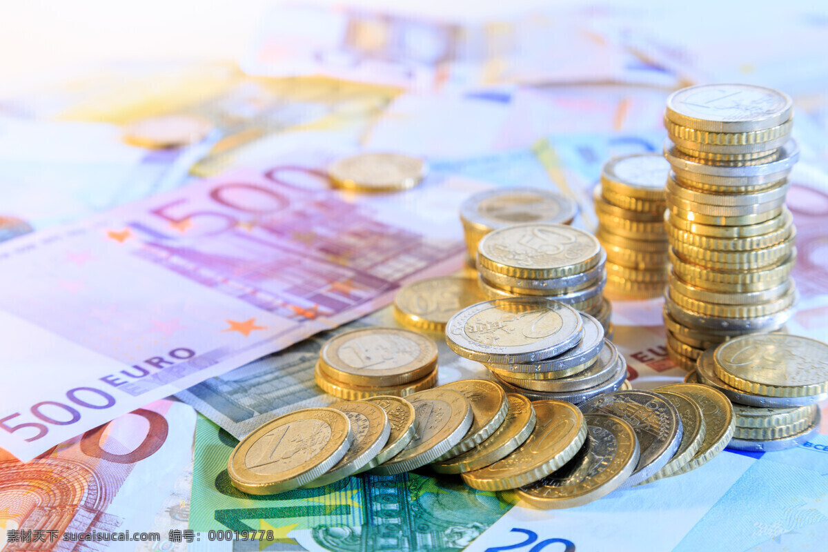 欧元 纸币 硬币 流通 金融 货币 金融货币 商务金融