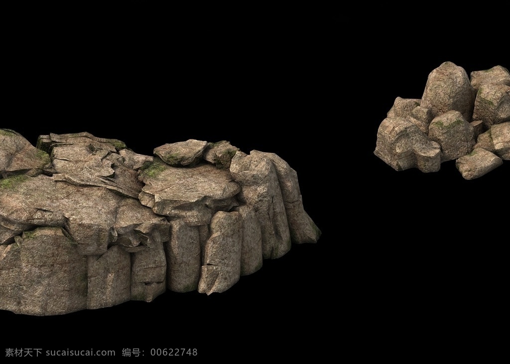写实石头地形 石头 岩石 地形 写实 max 3d设计 3d作品