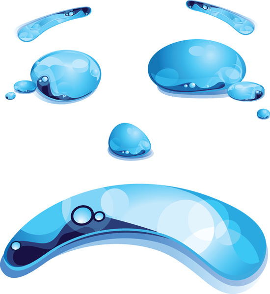 矢量 卡通 水珠 表情 背景图片素材 蓝色水滴 变形水滴 彩色水珠 矢量图 其他矢量图