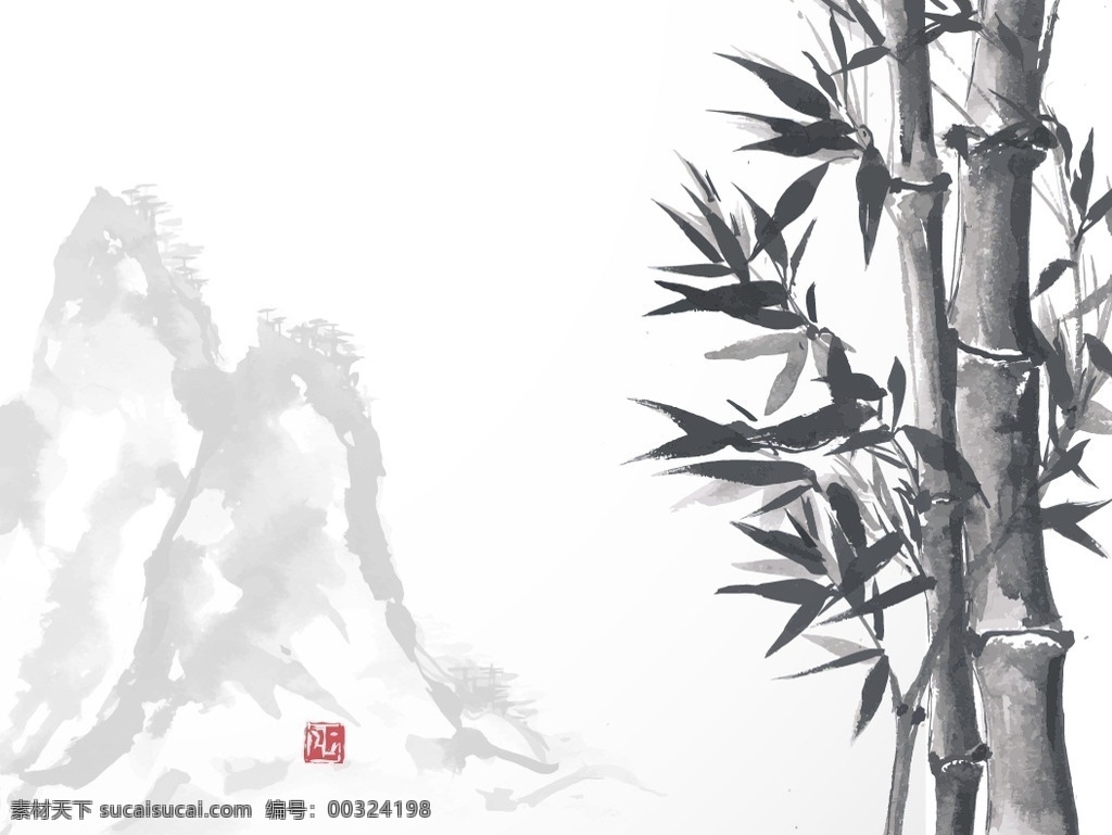 水墨竹子素材图片下载-素材编号00324198-素材天下图库